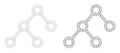 Mesh Binary Connections Icon Variants in Polygonal Flat Vector Style Royalty Free Stock Photo