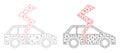 Mesh Car Destroy Icon Variants in Polygonal Flat Vector Style Royalty Free Stock Photo