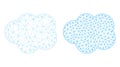 Mesh Cloud Icon Versions in Polygonal Flat Vector Style Royalty Free Stock Photo