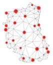 Polygonal Wire Frame Mesh Vector Lublin Voivodeship Map with Coronavirus