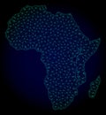 Polygonal Carcass Mesh Vector Map of Africa Abstractions