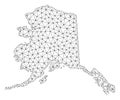 Polygonal Network Mesh Vector Map of Alaska State