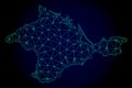 Polygonal Network Mesh Vector Map of Crimea