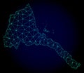 Polygonal Wire Frame Mesh Vector Map of Eritrea