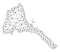 Polygonal Carcass Mesh Vector Map of Eritrea Royalty Free Stock Photo