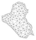 Polygonal Carcass Mesh Vector Map of Iraq