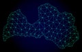 Polygonal Carcass Mesh Vector Map of Latvia