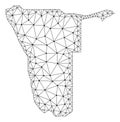 Polygonal Carcass Mesh Vector Map of Namibia