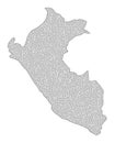 Polygonal Wire Frame Mesh High Detail Raster Map of Peru Abstractions