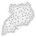 Polygonal 2D Mesh Vector Map of Uganda