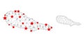 Polygonal Network Mesh Vector Pico Island Map with Stars