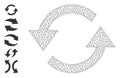 Polygonal Mesh Refresh Arrows Icon with Simple Symbols Royalty Free Stock Photo
