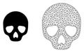 Vector 2D Mesh Skull and Flat Icon