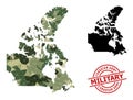 Polygonal Mosaic Map of Canada and Scratched Military Seal