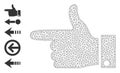 Polygonal Network Hand Pointer Left Icon with Simple Glyphs Royalty Free Stock Photo