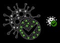 Polygonal Network Mesh Confirmed Coronavirus with Glare Spots