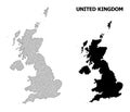 Polygonal Network Mesh High Detail Vector Map of United Kingdom Abstractions