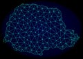 Polygonal Network Mesh Vector Abstract Map of Parana State Royalty Free Stock Photo