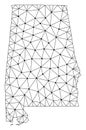 Polygonal Network Mesh Vector Map of Alabama State