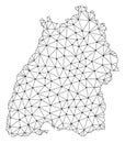 Polygonal Network Mesh Vector Map of Baden-Wurttemberg State