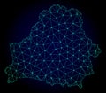 Polygonal Network Mesh Vector Map of Belarus