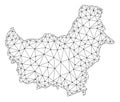 Polygonal Network Mesh Vector Map of Borneo Island