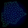 Polygonal Network Mesh Vector Map of Botswana Royalty Free Stock Photo