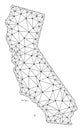 Polygonal Network Mesh Vector Map of California Royalty Free Stock Photo