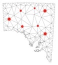 Polygonal Network Mesh Vector South Australia Map with Coronavirus