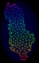 Polygonal Network Spectrum Mesh Vector Map of Albania