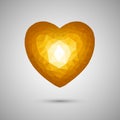 Polygonal orange crystal heart