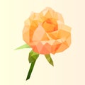 Polygonal orange rose, poly low diamond flower, vector Royalty Free Stock Photo