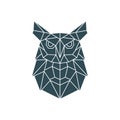 Polygonal Owl Illustration. Geometric pattern with wild bird.