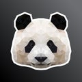 Polygonal panda face sticker