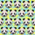 Polygonal panda pattern background