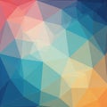 Polygonal pattern with overlapping triangles in various colors, Royalty Free Stock Photo