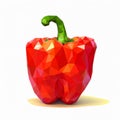 Polygonal Pepper: A Vibrant Red Fruit With Bold Character Design
