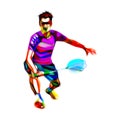 Polygonal professional badminton player Royalty Free Stock Photo