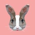 Polygonal rabbit head, polygon animal head, isolated vector