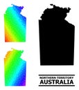 Polygonal Rainbow Map of Australian Northern Territory with Diagonal Gradient