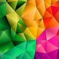 Polygonal rainbow mosaic background. Abstract low poly vector illustration. Triangular pattern, copy space. Template Royalty Free Stock Photo