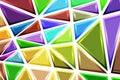 Polygonal rainbow mosaic background. Abstract low poly vector illustration. Triangular pattern, copy space. Template Royalty Free Stock Photo