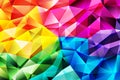 Polygonal rainbow mosaic background. Abstract low poly vector illustration. Triangular pattern in halftone style Royalty Free Stock Photo