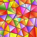 Polygonal rainbow mosaic background. Abstract low poly vector illustration. Triangular pattern in halftone style