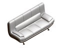 Polygonal realistic sofa Isolated on a white background. View isometric. 3D. Vector illustration