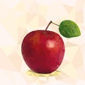 Polygonal red apple in vector Royalty Free Stock Photo