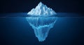 Polygonal rendering of an iceberg illustrates its complex structure above and below Royalty Free Stock Photo