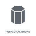 Polygonal rhomb icon from Geometry collection.