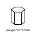 Polygonal rhomb icon from Geometry collection.