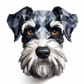 Polygonal Schnauzer Dog Head Illustration In Jean Metzinger Style